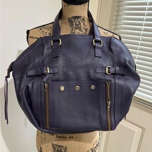 Purple leather beautiful bag